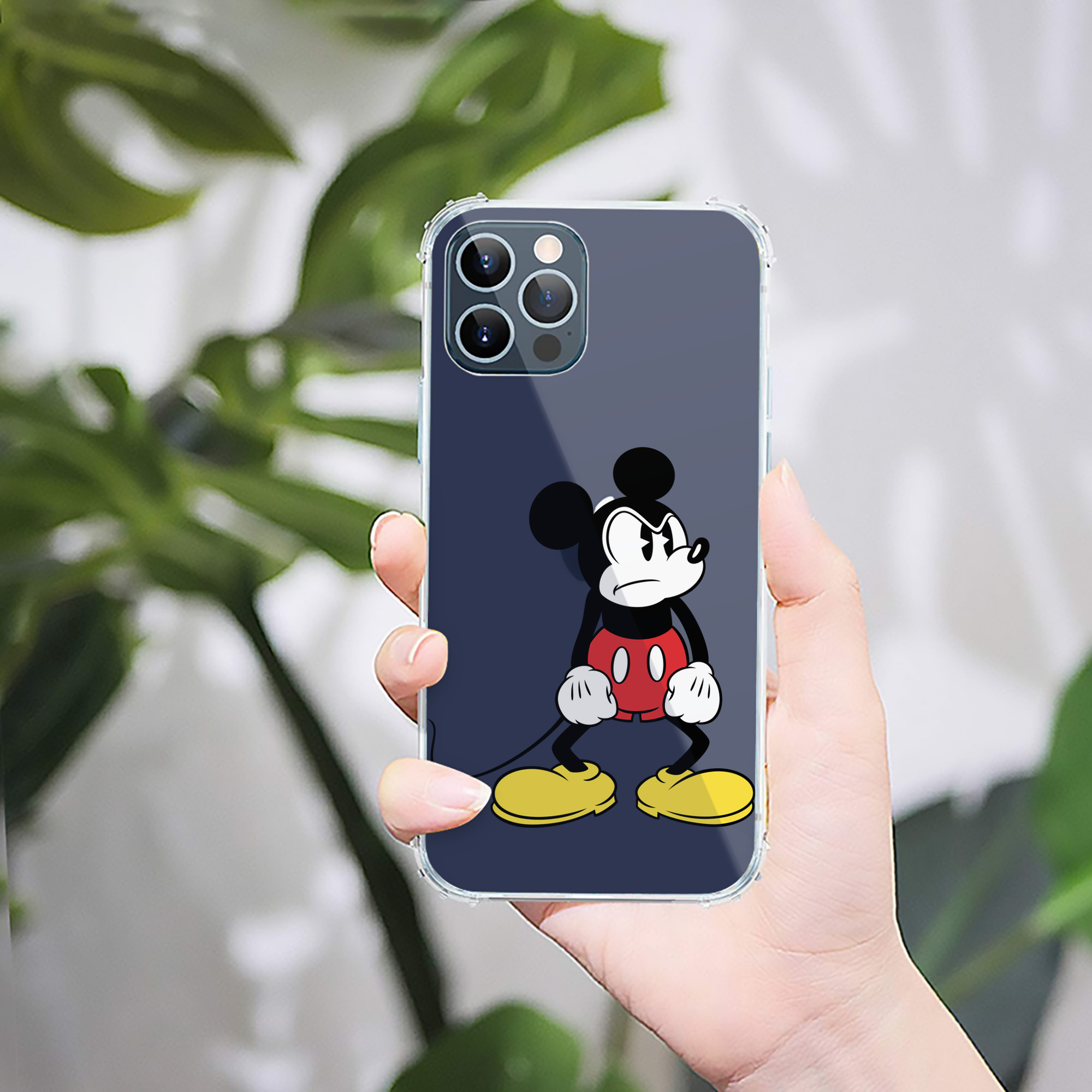 （画像用） ミッキーマウス Mickey Mouse 【iPhone 12シリーズ対応】透明スマホケース（クリアソフトケース）
